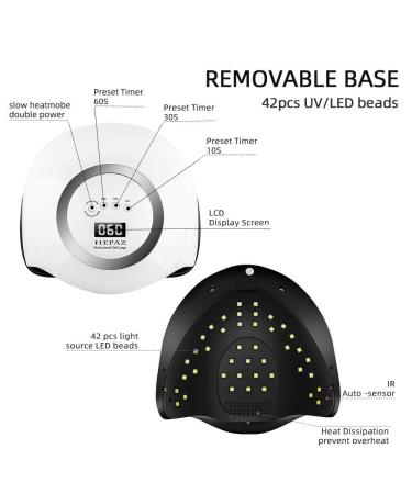 LED UV Nail Lamp - Hepaz Auto-Sensor Gel Nail Dryer | 4 Timer Settings for Perfect Fingernails & Toenails - International Shipping - Buy Online on GoSupps.com