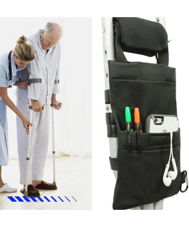 Forearm Crutch Bag Lightweight and Waterproof Oxford Cloth Material Easy to Use Universal Crutch Accessories Bags for Organize Daily Essentials - Buy Online on GoSupps.com