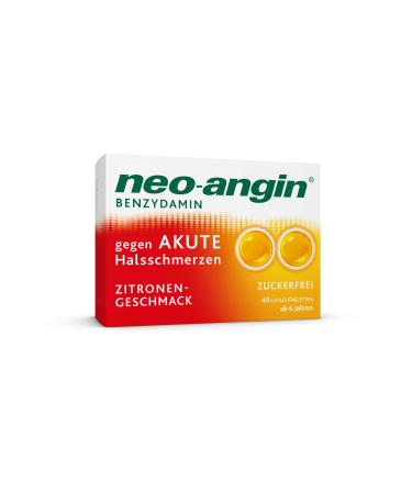 neo-angin benzydamine for acute sore throats lemon flavour 40 pieces (1 pack)