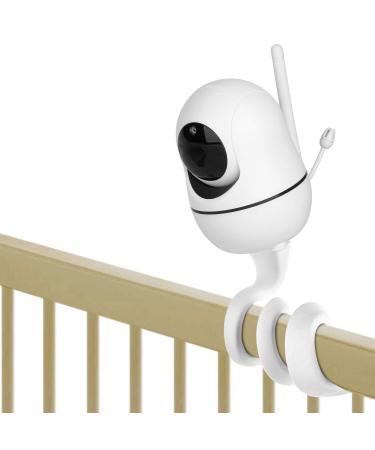 iTODOS Baby Monitor Mount for HelloBaby HB65/HB66/HB248,ANMEATE SM935E Baby Monitor Camera, Versatile Twist Mount Without Tools or Wall Damage --White