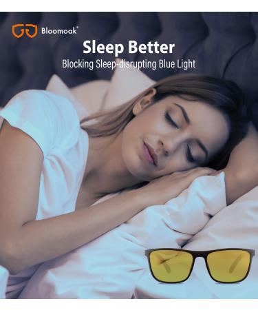 Bloomoak-99% Blue Light Blocking Glasses-Gaming Glasses-Anti Glare - Anti Fatigue-TR90 Material-Suitable for Screens Games TVs Mobile Phones Light Amber Honey - 75% - Matte Black - Buy Online on GoSupps.com
