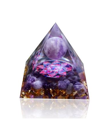 Crystal Pyramid Ogan Chakra Crushed Stone Moonstone Crystal Energy Tower Nature Reiki Stone Jewelry Health Protection Positive Energy Generator to Attract Wealth and Wisdom (Color: E)