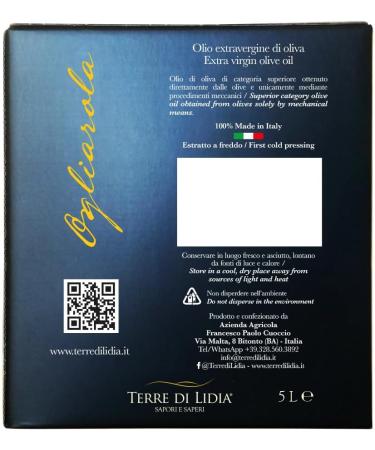 Terre Di Lidia - 2 x 5 Liters - Extra Virgin Olive Oil - Mor 2 x Bag in Box 5L - 100% Italian Product - Cultivar Ogliarola - Country 2023/2024 - Buy Online on GoSupps.com