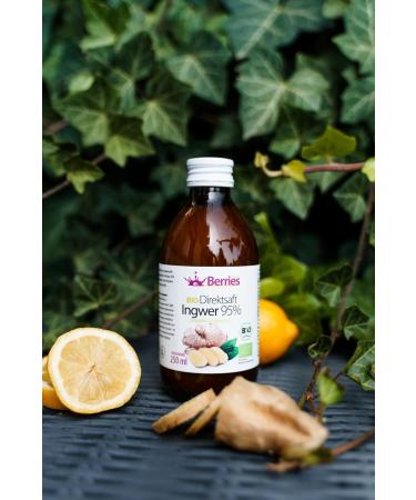 Organic Ginger Juice 6 Pack (6x250ml) | Cold-Pressed Pure Ginger | No Sugar Dyes or Preservatives | Vegan & Vegetarian - BerriesPolska  - Buy Online on GoSupps.com