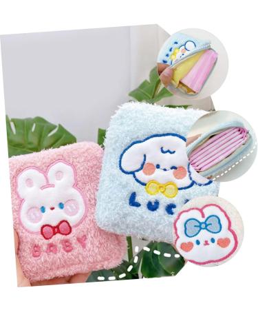 Healifty 16 Pcs Napkin Storage Bag Organizer | Multi-Function Cute Handbag Tampons Coin Purse | Plush Menstrual Pad Period Bag - Buy Online on GoSupps.com