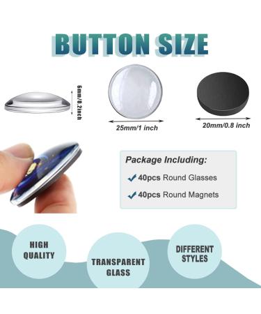80pcs Round Glass Magnets & Clear Cabochons Set for DIY Crafts, Fridge, Office & Whiteboard - Buy Online on GoSupps.com