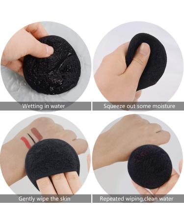 SUNLAND Reusable Makeup Remover Pads 16 Pack - Microfiber Face Cleansing Gloves - Washable with Laundry Bag - Round 3.15inch - Black - Buy Online on GoSupps.com