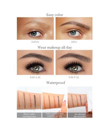 Long-Lasting Waterproof Eyebrow Pencil with 4 Tip Micro Head - Liquid Microblading Pen for Natural Brows (#1 Light Brown) - Shop Internationally! - Buy Online on GoSupps.com