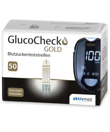 GlucoCheck GOLD blood sugar test strips 50 pieces for checking blood sugar levels  - Buy Online on GoSupps.com