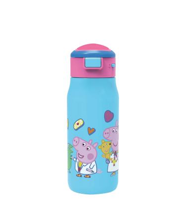 Zak Designs Peppa Pig Kids Water Bottle For School or Travel  13.5oz Durable  Vacuum Insulated Stainless Steel with Handle and Leak-Proof  Pop-Up Spout Cover (Peppa) 13.5 oz Peppa Pig