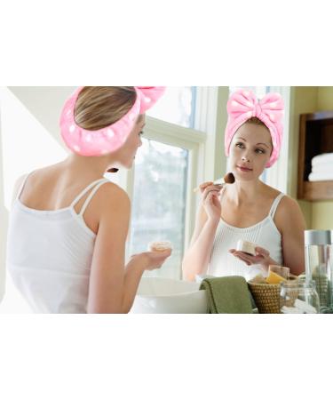 Hairizone Makeup Headbands for Women & Girls | Soft Cute Big Bow Face & Shower Spa Headband - Pink & Light Pink - Buy Online on GoSupps.com