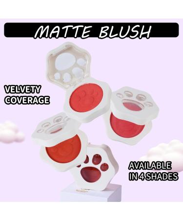 Weppduk Matte Blush Cream to Powder Blush - Lip and Cheek Tint Matte Mud | Natural Cat Claw Blush Cream for Stage Makeup Daily Use - Buy Online on GoSupps.com