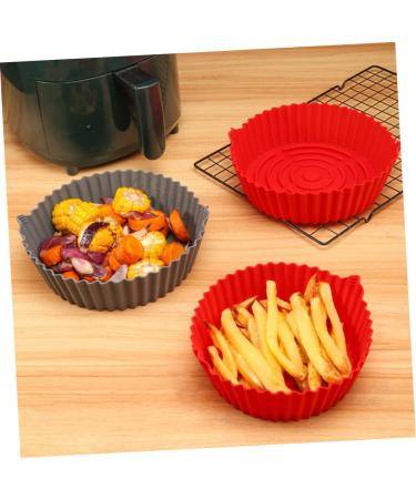 SHOWERORO Silicone Air Fryer Air Fryer Pan Non Stick Baking Pan Silicone Liners for Air Fryer Liner for Bottom of Oven Washable Grey 19X19X6CM - Buy Online on GoSupps.com
