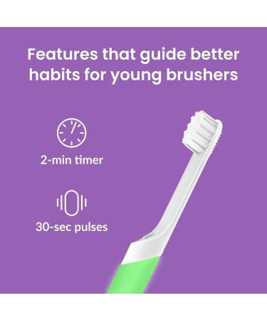 Buy Quip Sonic Toothbrush for Kids - Glow in the Dark Green Extra Brush Head Travel Cover Soft Bristles 3-Month Battery Life - Ships Worldwide - Buy Online on GoSupps.com