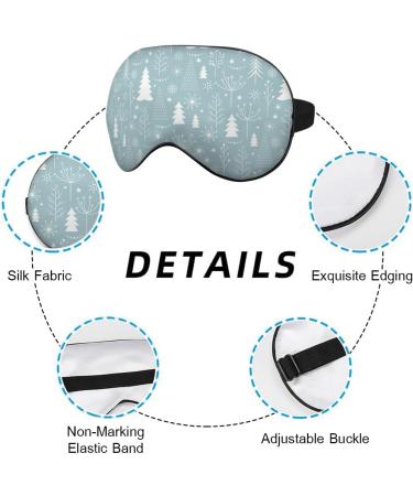 Buy Pine Snowflakes Silk Eye Mask - Winter Christmas Blue Adjustable Sleep Mask for Women | Ideal for Travel & Night Sleep - Buy Online on GoSupps.com