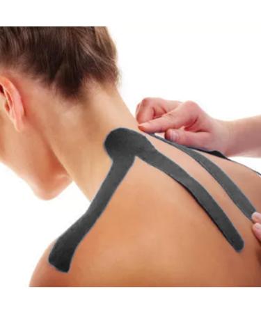 Kinesiology Tape Cotton Waterproof 5cm 5m Sports Athletic Tape Skin Friendly for Sports (Black) - Buy Online on GoSupps.com