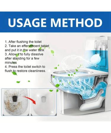 Toilet Bowl Cleaner 12pcs Toilet Cleaner Tablets Fizzy Foam Toilet Cleaner for Fresh Effective Toilet Limescale Remover Toilet Cleaning Heavy Duty Active Toilet Stain Remover Foaming Toilet Descaler - Buy Online on GoSupps.com