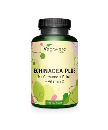 Echinacea Immunity Complex | With Vitamin C Reishi Turmeric and Zinc | No Additives & Vegan | 120 Capsules | Vegavero