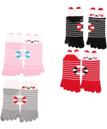 Holibanna Christmas Five Toe Socks - 4 Pairs of Warm No Show Cotton Toe Socks for Winter Festivities - Buy Online on GoSupps.com