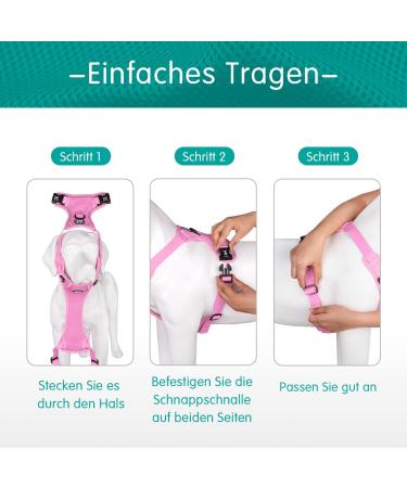 POPOTET Soft & Breathable Dog Harness - Adjustable Mesh Vest (Light Pink L) | Suffocation-Free Double Padded Design for Ultimate Comfort - 1 Pack - Buy Online on GoSupps.com