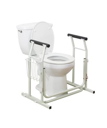 Drive Medical RTL12079 Handicap Grab Bar for Toilets, White