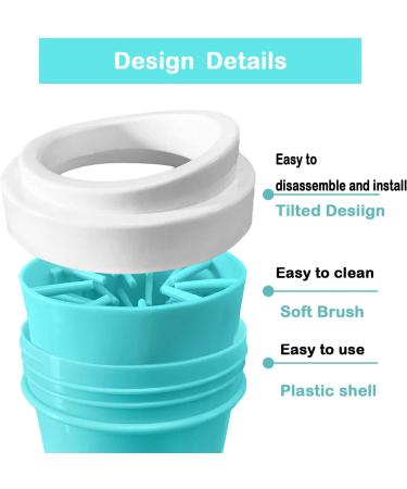bealy Large/Petite Dog Paw Cleaner Cup - Portable Dog Foot Washer with Silicone Washers in Blue/Green - Easy-to-Use and Handy Dog Paw Washer - Nice Packaging - Buy Online on GoSupps.com