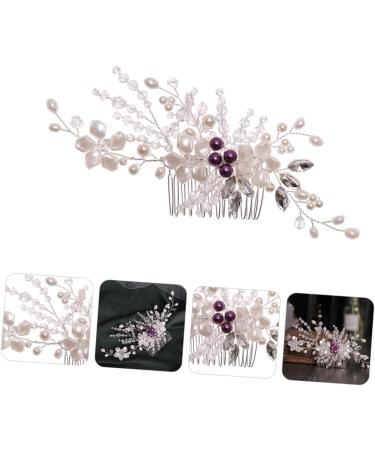 Ipetboom 1pc Braided Flower Comb Pearl Hair Clip Rhinestone Hair Clip Wedding Hair Comb Womens Hair Clips Bride Hair Comb To Weave Abs White Hair Accessories Banquet European and American - Buy Online on GoSupps.com