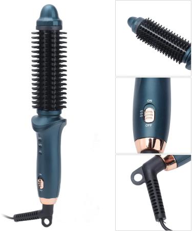 2 in 1 Heated Curling Iron Brush - Portable Thermostatic Hair Curler & Straightener | Green Electric Styling Brush - Buy Online on GoSupps.com