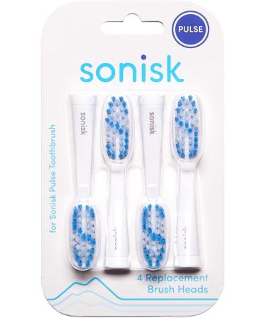 Sonisk Pulse Electric Toothbrush Heads - 4X Replacement Heads | 31,000 Strokes/Min - Buy Online on GoSupps.com
