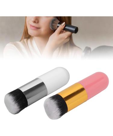 Cosmetic Brush Brush Nylon Fiber Portable Comfortable 1 Color Silver White 2 Pieces for Travel - Buy Online on GoSupps.com