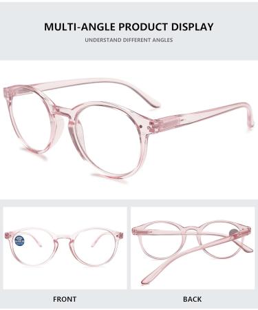 MAGIMODAC Women's Oval Computer Reading Glasses - Blue Light Filter 2.0 Diopter Pink Transparent - Visual Aid & Eye Protection - Buy Online on GoSupps.com