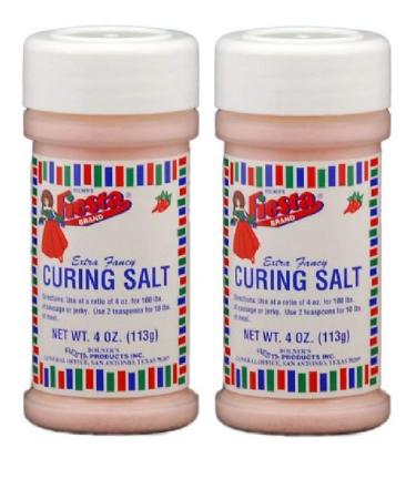 Bolner's Fiesta Curing Salt for Jerky, Sausages or Smoking Meats - 4 Ounce Bottle (Pack of 2) 4 Ounce (Pack of 2)
