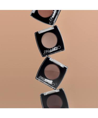 Palladio Soft Brown Brow Powder - Natural Eyebrow Makeup with Jojoba Oil & Shea Butter | Compact Travel Size + Brush Included - Buy Online on GoSupps.com