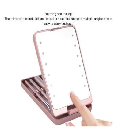 Travel Size Makeup Brushes Set with LED Mirror - Portable Cosmetic Brush Kit for Powder & Eye Shadow - Buy Online on GoSupps.com