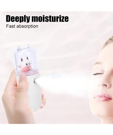 Handy Mist Sprayer Cute cartoon animal portable facial mist sprayer home office moisturizing spray USB Rechargeable Moisturizing Skin Care(White) - Buy Online on GoSupps.com