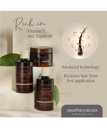 AMAZONICA BELEZA Oro de Cari Kit - Shampoo, Conditioner & Mask Set (300ml) | Hydrating and Repairing Kit with Argan Oil for Dry Hair - Buy Online on GoSupps.com