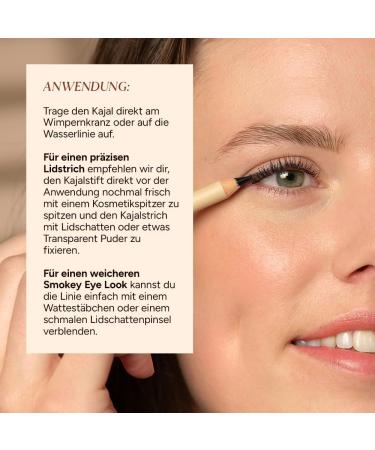 JUNGL CK Kajal noir - Souligne vos yeux - Crayon kh l avec un l ger effet d'entretien - Soluble dans l'eau pour ne pas irriter inutilement la zone sensible des yeux - Sans silicone micro-plastique et - Buy Online on GoSupps.com