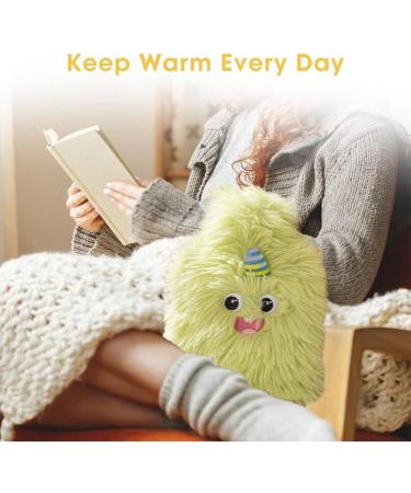 850ml Hot Water Bottle with Cozy Soft Cover - Pain Relief & Gift Idea for Family Friends & Kids - Green Plush Design - Buy Online on GoSupps.com