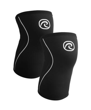 Rehband Knee Sleeve 3mm Neoprene Lightweight Knee Brace for Endurance and Ball Sports Unisex Compression Starter Knee-Sleeves Breathable Running Knee Support Colour:Black - 1 Pair Size:Large Large Black - 1 Pair