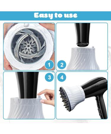 Universal Hair Diffuser Attachment for Curly & Wavy Hair - Sltaxar White Hair Dryer Nozzle (1.4-3 inches) - Buy Online on GoSupps.com