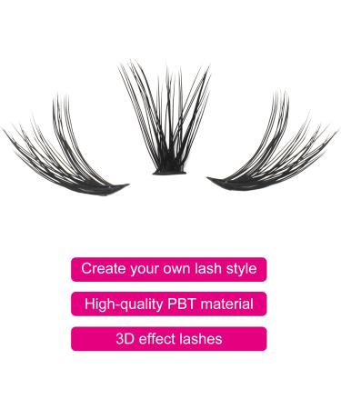 Fadlash Cluster Eyelashes Extension 40 Root 0.07mm D Curl 14mm | DIY Individual Lashes | Self-Application Extensions - Buy Online on GoSupps.com