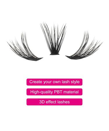 Fadlash Cluster Eyelash 40 Roots 0.07mm D Curl - 12mm Medium Length | 120pcs Self-Application DIY - Buy Online on GoSupps.com