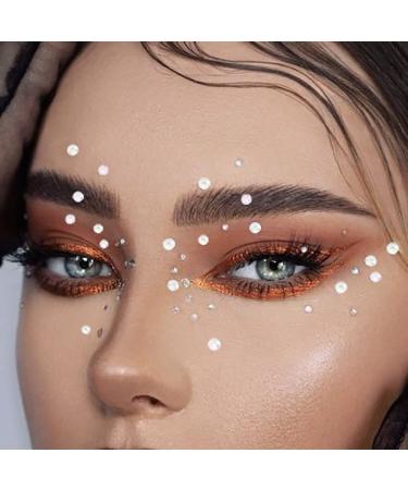 Wosois Crystal Face Rhinestones Stickers - White Star Gems Butterfly Self-adhesive Tattoo Sticker for Women and Girls (3Pcs) - Buy Online on GoSupps.com