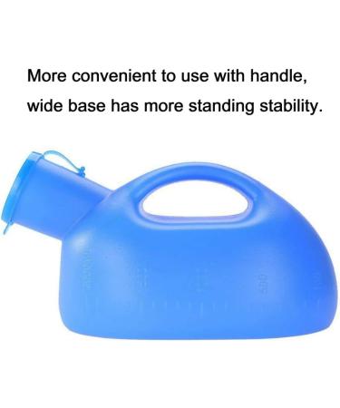 Men Urinal Urinals for Men - 2000mL Thick Plastic Mens Bedpan with Lid - Male Portable Pee Bottles - Travel Urine Collection Containers Convenient and Practical Urinal - Buy Online on GoSupps.com