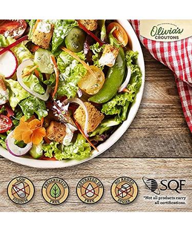 Olivia's Croutons Variety Pack - Butter & Garlic, Parmesan Pepper, Organic Garlic Herb - 4.5 oz (Pack of 4) - Buy Online on GoSupps.com