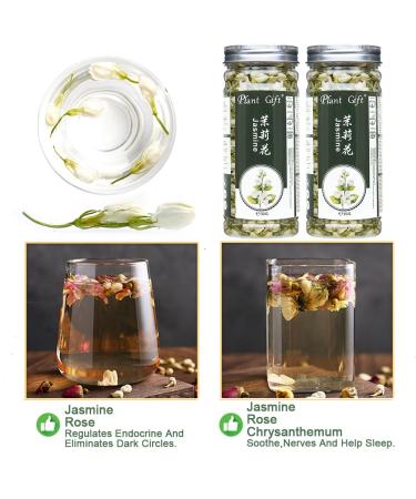 Organic Jasmine Tea - 100% Pure Dried Flowers | Loose Leaf Herbal Tea | 30g Jasmine Flower Mix & Essential Oil Extract - Buy Online on GoSupps.com