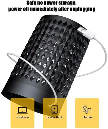 Electric Mosquito lamp - 360 no Dead Angle photocatalytic Mosquito Killer Portable USB Rechargeable Black - Buy Online on GoSupps.com