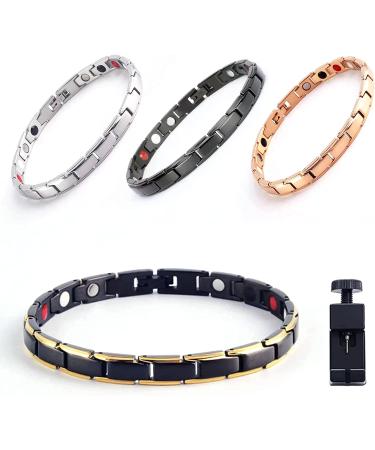 4 Pack Adjustable Magnetic Lymph Detox Bracelet for Women Men - Arthritis Pain Relief & Lymph Drainage Therapy - Buy Online on GoSupps.com