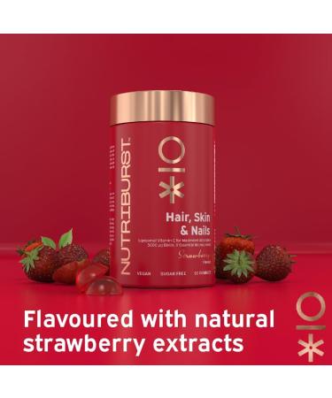 Nutriburst Hair Skin & Nails Multipack - Supports Skin Builds Collagen & Nail Strength - 5000 mg Biotin Zinc + Vitamin A C D E - Vegan & Sugar Free - 3 x 60 Strawberry Gummies - 3 Month Supply Hair Skin & Nails Advanced Nutrition 60 count (Pack of 3) - Buy Online on GoSupps.com