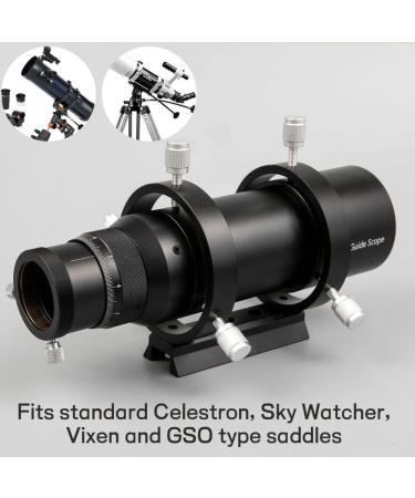 Cuifati 50mm Double Helmetrical Helical Focuser Guide Scope Finder for Astronomical Telescopes - Lightweight Aluminium Alloy, Black - Compatible with Celestron, Vixen - Buy Online on GoSupps.com